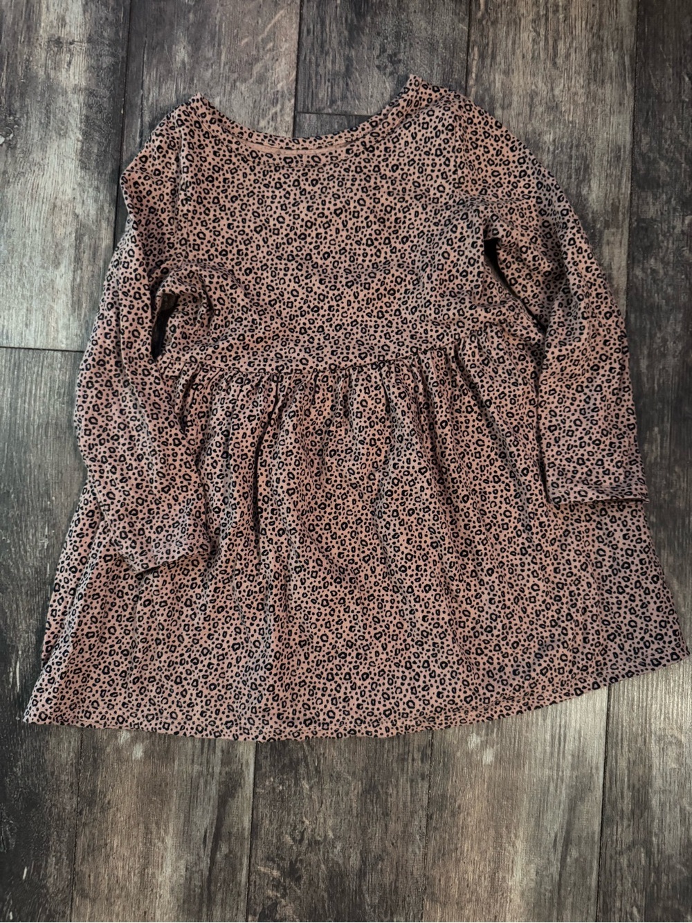 Cat & Jack Pink Leopard Print Long-Sleeve Dress